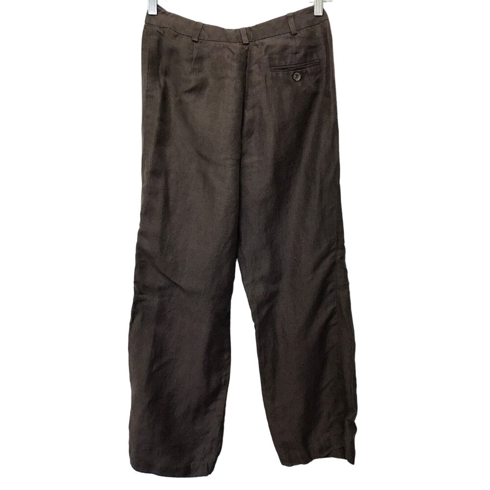 Anne Klein New York Pants Womens 4 Brown Linen Silk - Picture 5 of 9